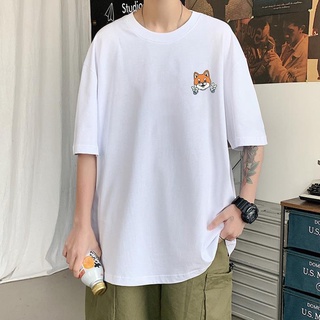 Áo Thun Nam Nữ Form Rộng Tay Lỡ Local brand Logo Shiba Freesize Street wear Phong Cách Chất Cotton AN102