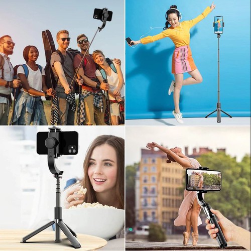 Gậy Tự Sướng, Gậy Selfie, Chụp Hình Chống Rung Gimbal⚡️𝐂𝐀𝐎 𝐂𝐀̂́𝐏⚡️ Kết Nối Bluetooth, Kèm Chân Đỡ Tự Đứng Dài 86cm