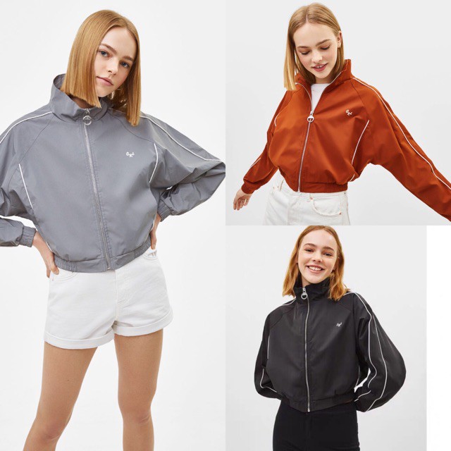 Áo khoác Bershka Reflective nylon jacket