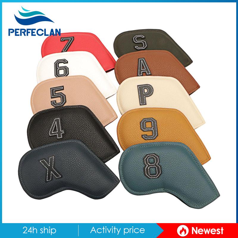 Set 10 Vỏ Bọc Bảo Vệ Đầu Gậy Đánh Golf 4-9,P ,S ,A ,X Club Bằng PU