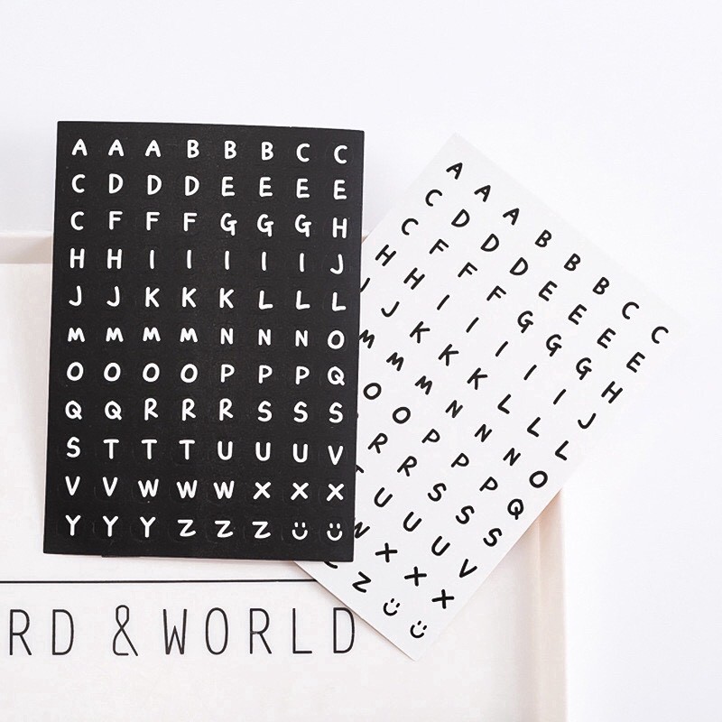 Combo tem nhãn dán sticker In194 cao cấp chất liệu decal giấy đế xanh - Khổ a4 - Chữ Cái Tiếng Anh Trang Trí