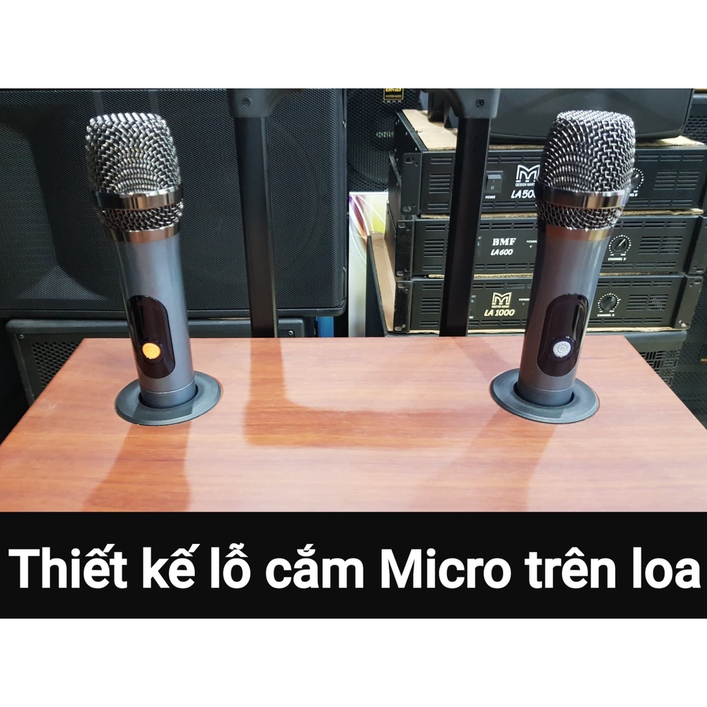Loa kéo Karaoke Bluetooth BNIB 1599 Plus: Bass 40, 3 đường tiếng, Công suất lớn 450W, Chống hú tốt. 2 Micro vỏ kim loại