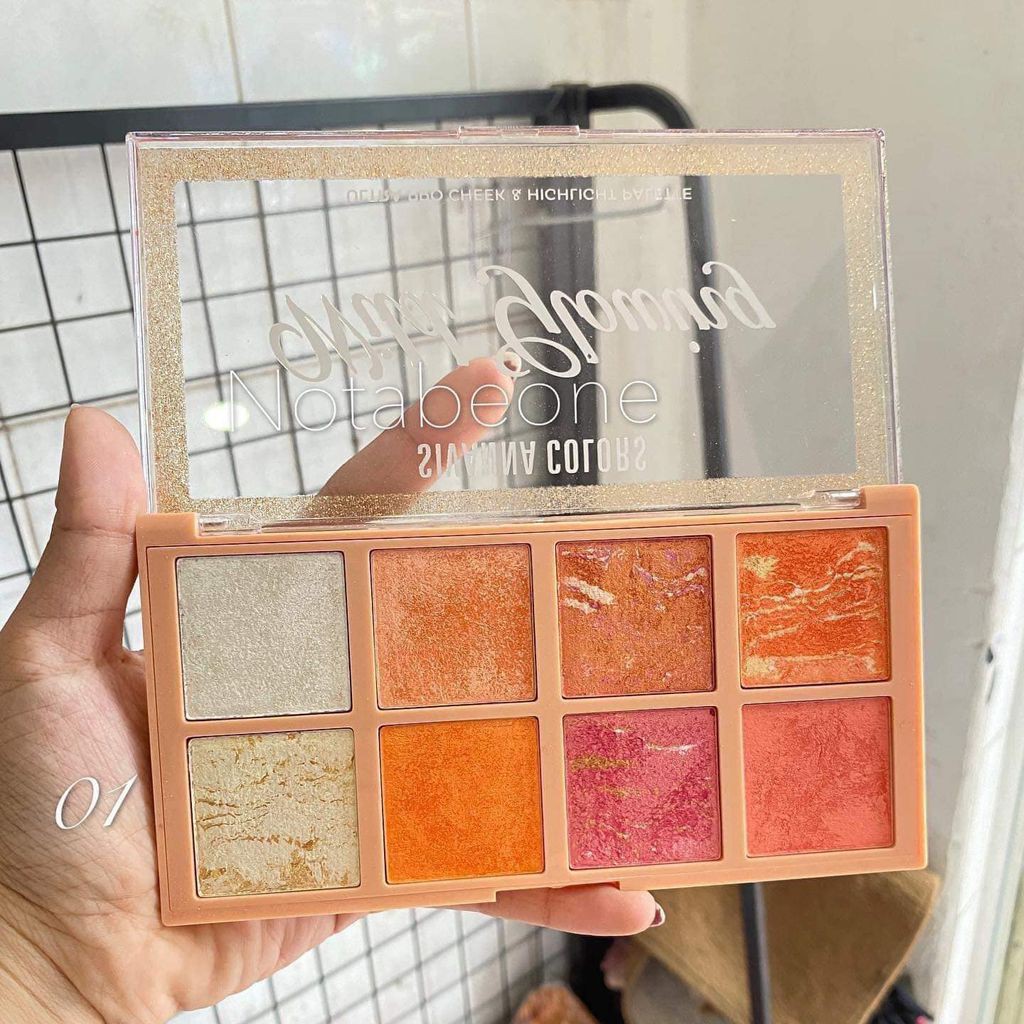 Bảng Phấn Má Hồng & Bắt Sáng Sivanna Colors WilD Glowing Ultra Pro Cheek & Highlight Palette HF3017