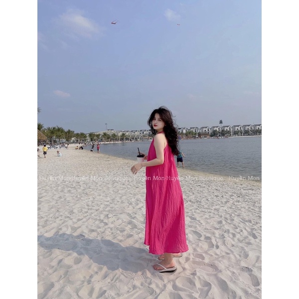 Váy Suông Dài 2 Dây Đan Đi Biển