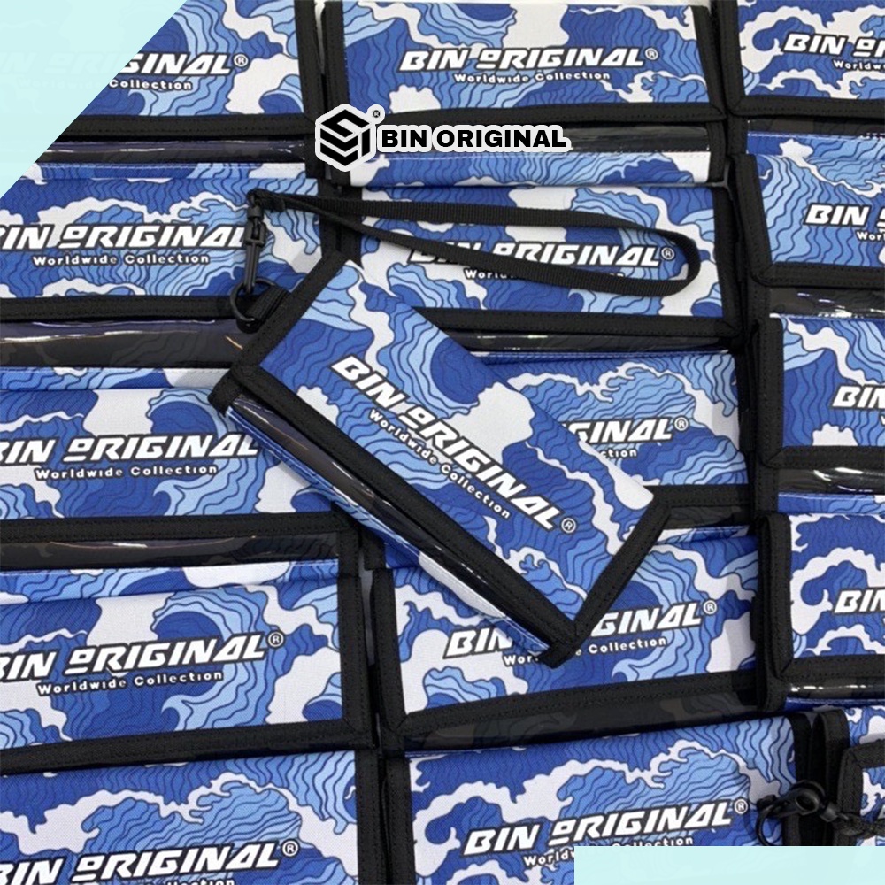 Ví Dài Nam Nữ Cầm Tay Xanh Sóng Biển BIN ORIGINAL Chất Liệu Polyeste Dệt Màu Cao Cấp Siêu Bền Form Cứng Không Gãy Dáng