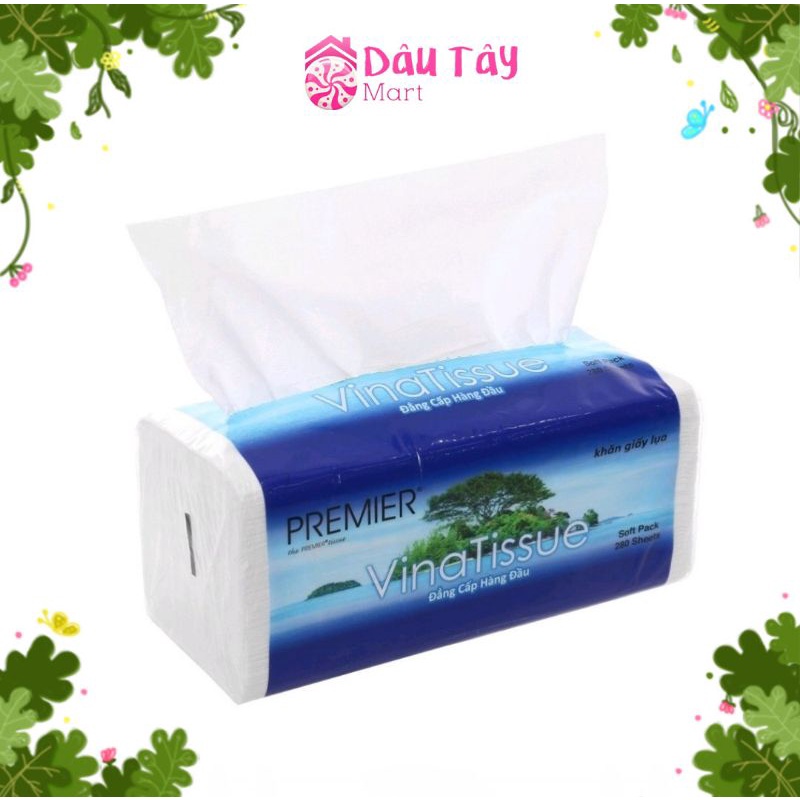 Khăn giấy lụa giấy ăn rút Premier Vina Tissue 280 tờ
