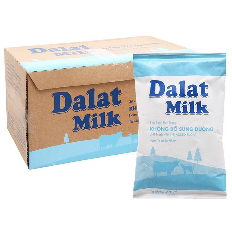 Thùng sữa tươi Dalat Milk bịch 220ml * 48 bịch