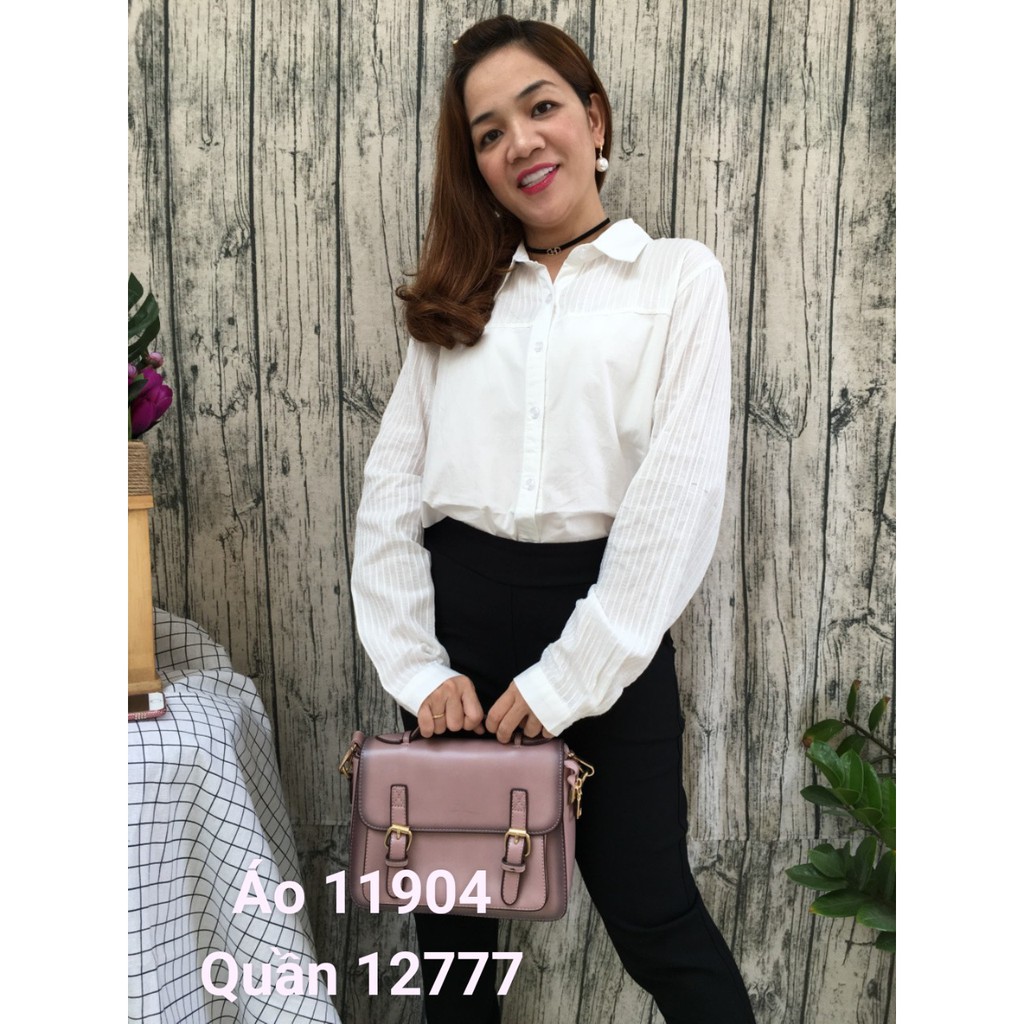 Sơmi BIG SIZE công sở trơn tay DÀI 11904