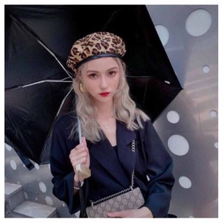 [238] Mũ nồi Beret da báo (sẵn 4 màu)