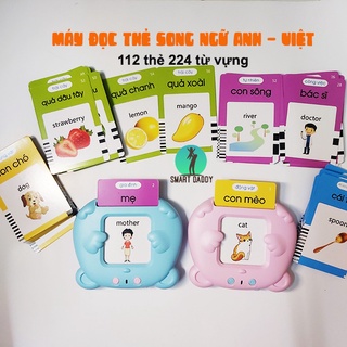 Máy đọc thẻ song ngữ Anh Việt đọc thẻ Flashcard cho bé với 112 thẻ tương ứng 224 từ vựng hàng Việt Nam