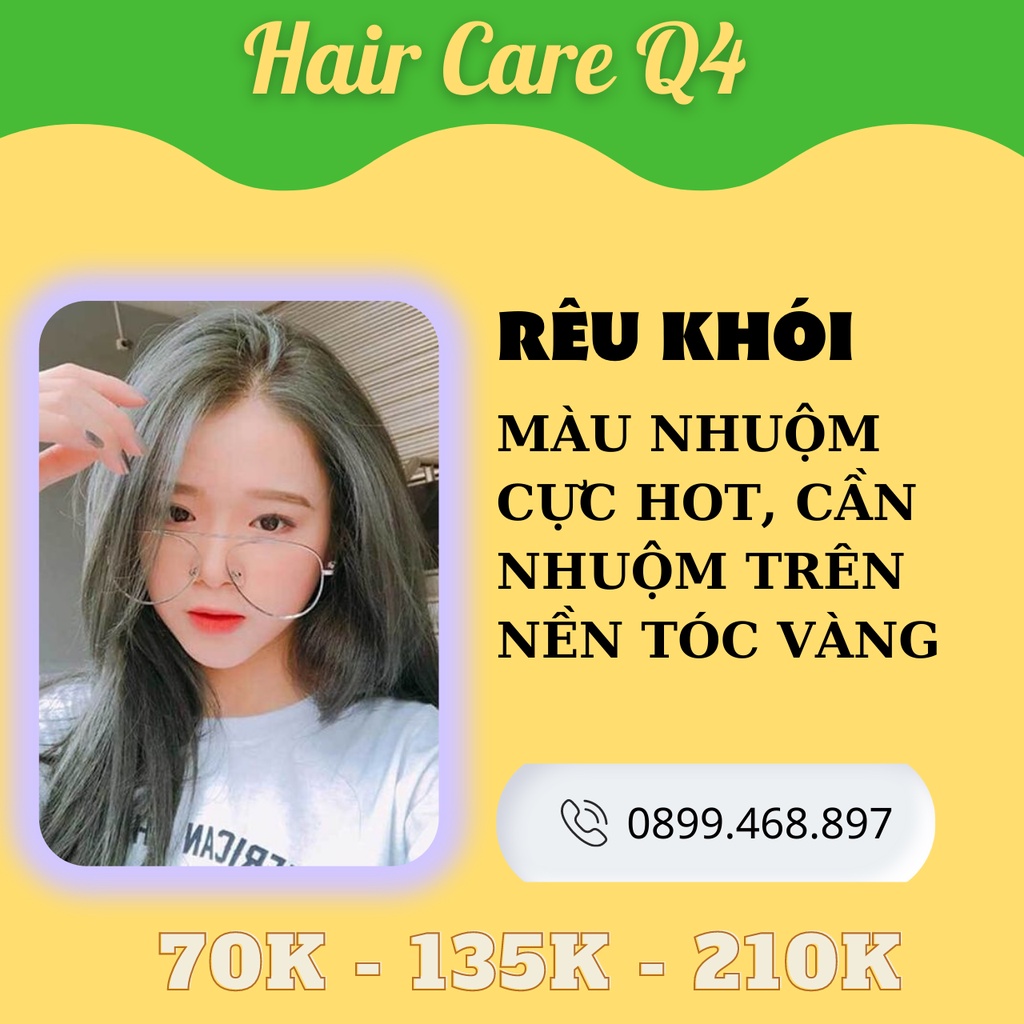 Thuốc nhuộm tóc màu rêu khói, màu rêu ánh khói, nhuộm xám rêu, nhuộm rêu đá, green ash color - Hair Care Q4