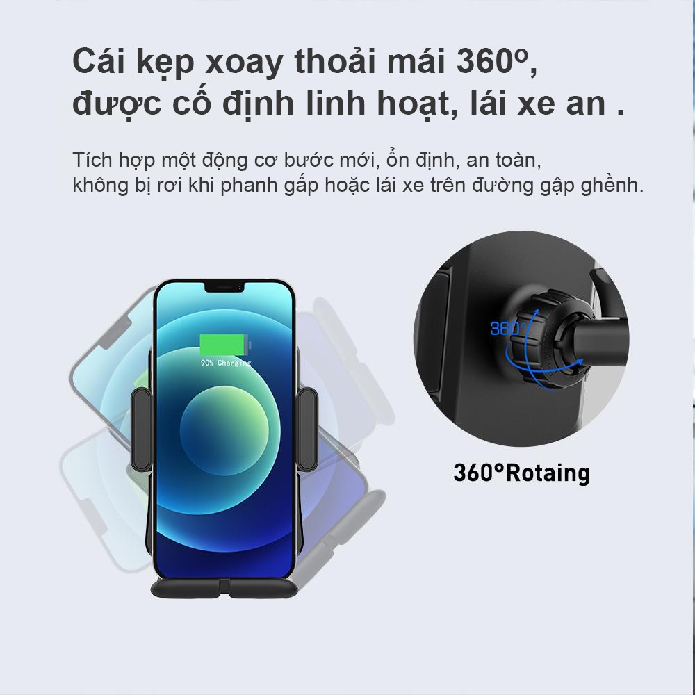 Đế giữ oto kiêm sạc điện thoại không dây Carmate MiLi - HC-G15