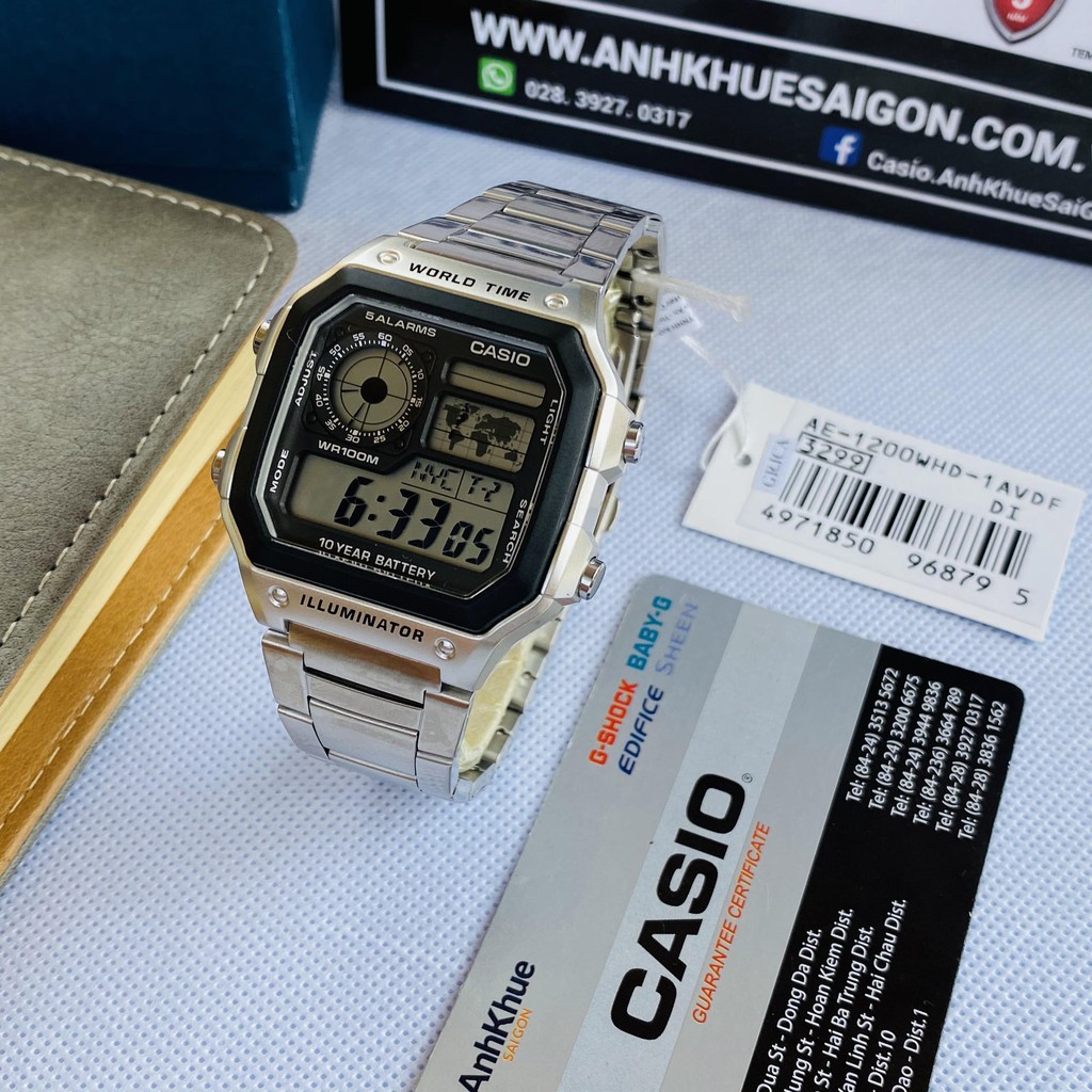 Đồng Hồ Nam Casio AE-1200WHD-1AVDF - Tem Vàng,Chính Hãng Anh Khuê [Bảo Hành 5 Năm - Thay Pin 10 Năm] | BigBuy360 - bigbuy360.vn