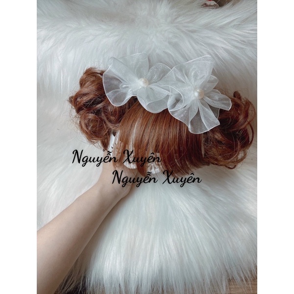 Turban tóc giả xoăn 2 bên cho bé