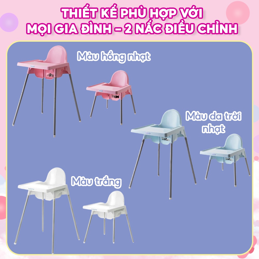 Ghế ăn dặm babyhop kèm mặt bàn,ăn dặm kiểu nhật &amp; BLW, 2 chế độ chân, kèm mặt bàn, cho bé từ 6 tháng