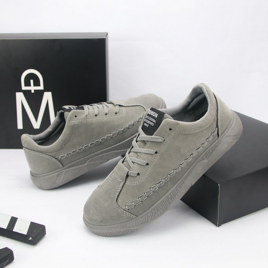 Giày sneaker nam full xám kiểu da lộn TS390 Tronshop | BigBuy360 - bigbuy360.vn