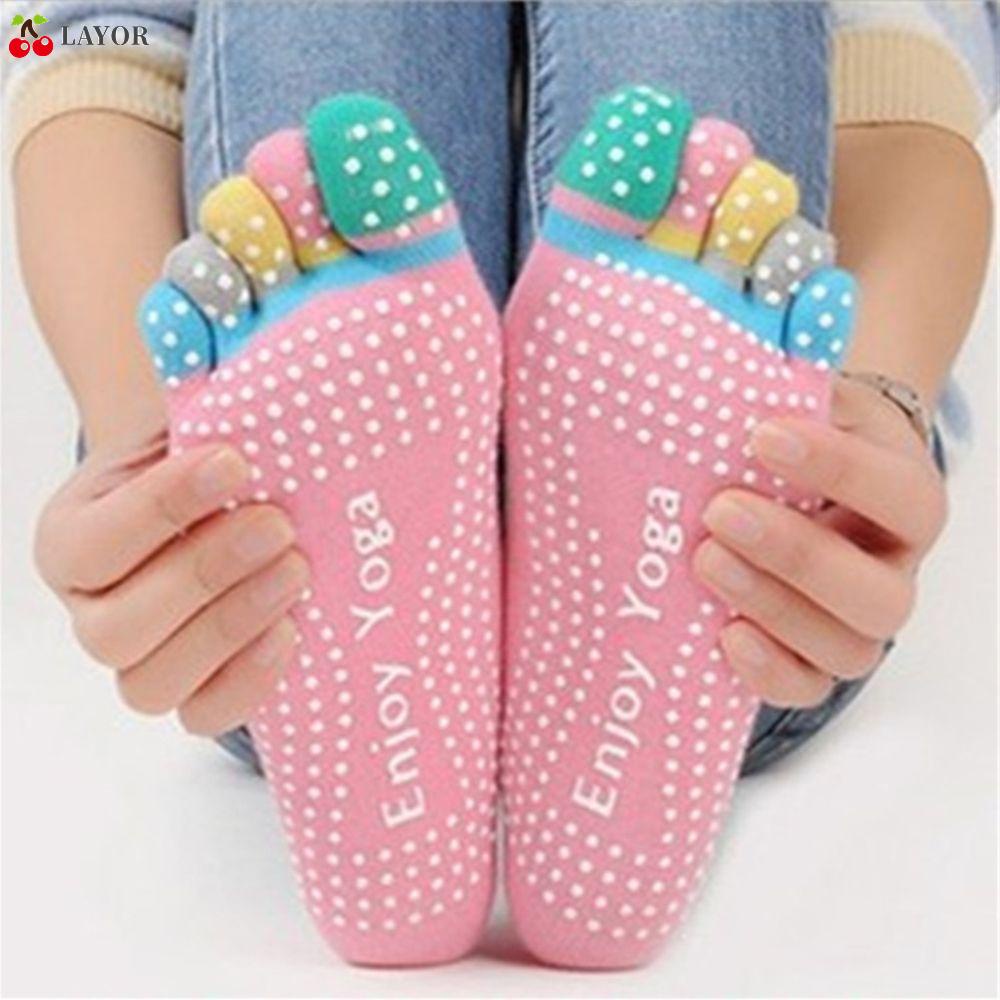 Vớ xỏ năm ngón cotton có các hạt silicone chống trượt thoáng khí nhiều màu sắc tùy chọn tập ba lê thể thao dành cho nữ