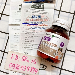 (Mẫu mới) Canxi milk sữa cho bé từ 4 tháng tuổi - Healthy Care Milk Calcium 60 viên Úc - đủ bill Chemist