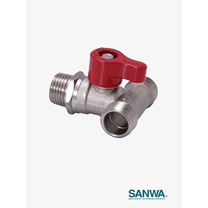 Van chia nước 3 ngã Sanwa 1/2" BV15 MMM Thái Lan tay đỏ , có xuất hóa đơn VAT