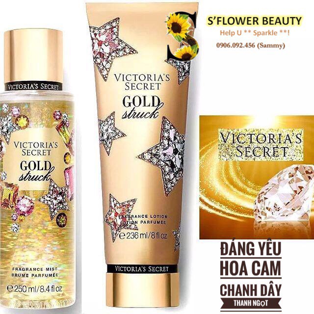 Platinum Ice | Diamond Petals | Emerald Crush | Gold Struck - Dưỡng Thể Xịt Thơm Nước Hoa Toàn Thân Victoria’s Secret