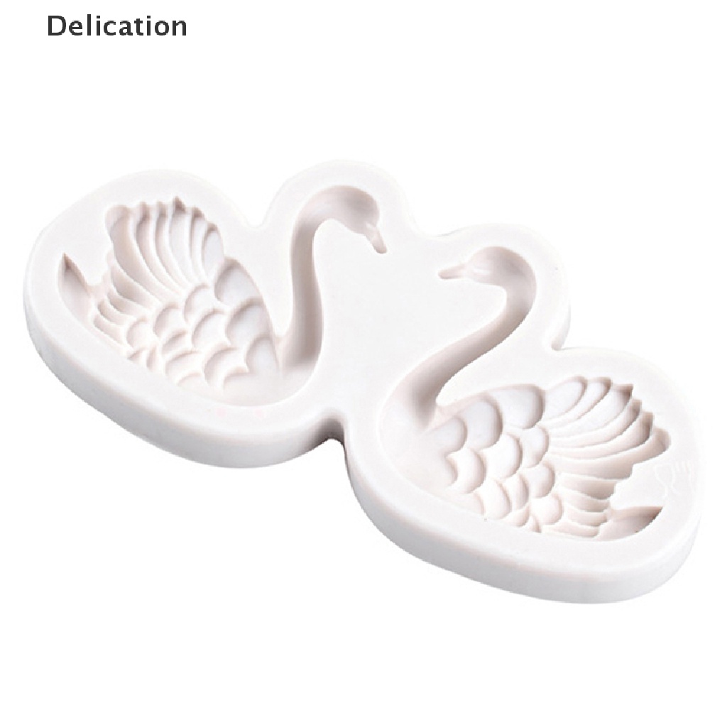 Khuôn Silicone Tạo Hình Cặp Đôi Thiên Nga Trang Trí Bánh Kem / Xà Phòng
