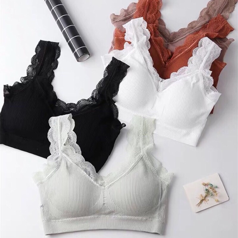 Áo Bra Nữ FREESHIP 50K Áo Bra Nữ Hở Lưng Viền Ren Cotton Thiết Kế Không Gọng Nâng Ngực Gợi Cảm - Dễ Dàng Phối Đồ BR06