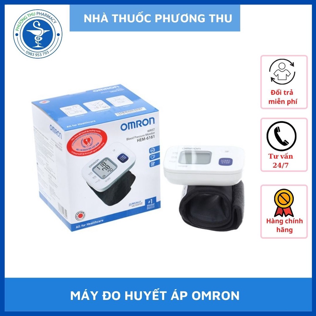 Máy đo huyết áp OMRON hem 6161, máy đo huyết áp của Nhật bảo hành 5 năm