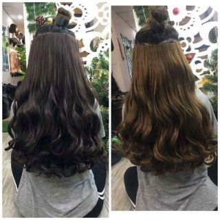 Kẹp dải tóc giả xoăn dợn 50cm - hình thật.