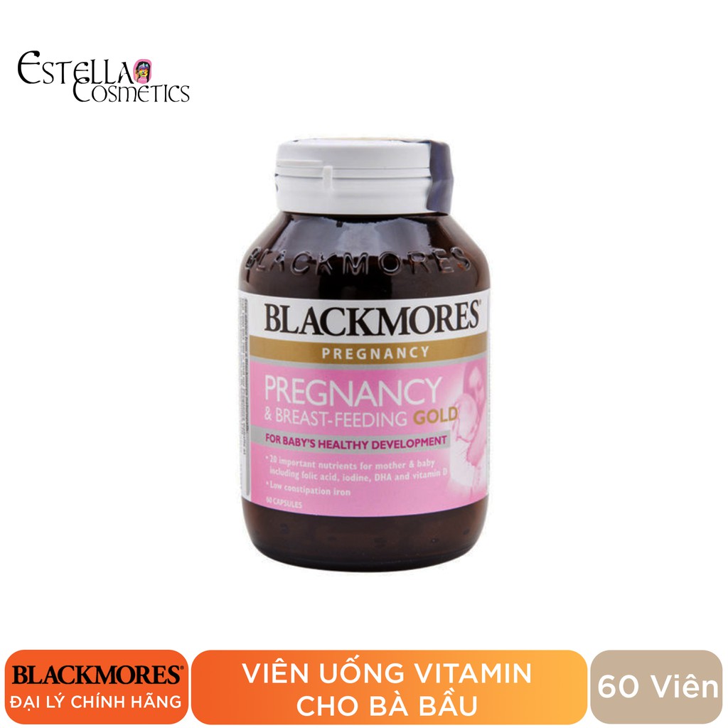 Viên Uống Bổ Sung Vitamin Cho Phụ Nữ Mang Thai Blackmores Pregnancy &amp; Breast Feeding Gold 60 Viên