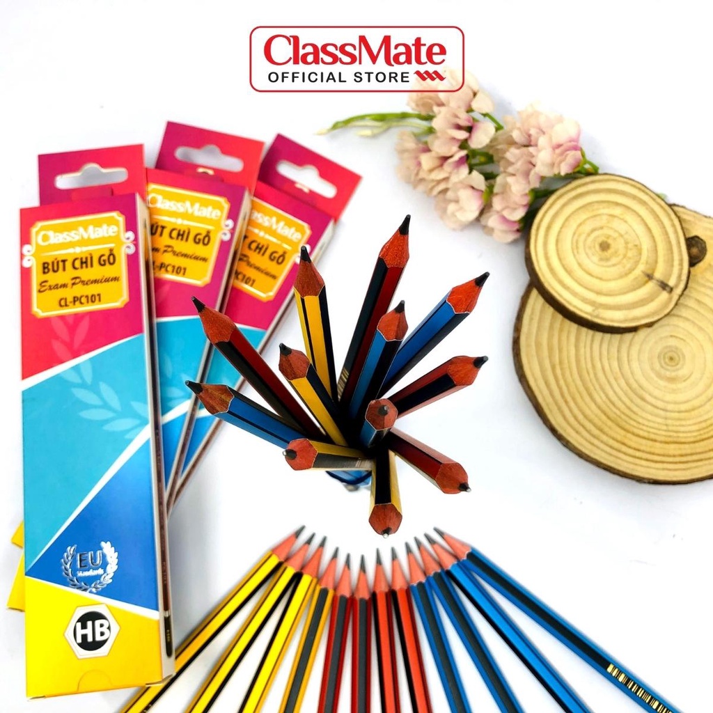 Bút Chì Gỗ HB CLASSMATE Nét Bút 0.5mm, Dùng Để Vẽ Tranh, Luyện Chữ Cho Học Sinh CL-PC101