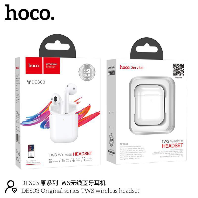 Tai Nghe Bluetooth Hoco DES03 Chính Hãng V5.0 Âm Thanh Siêu Hay, Định Vị, Đổi Tên - Bảo Hành 12 Tháng, Lỗi Đổi Mới 100% | BigBuy360 - bigbuy360.vn