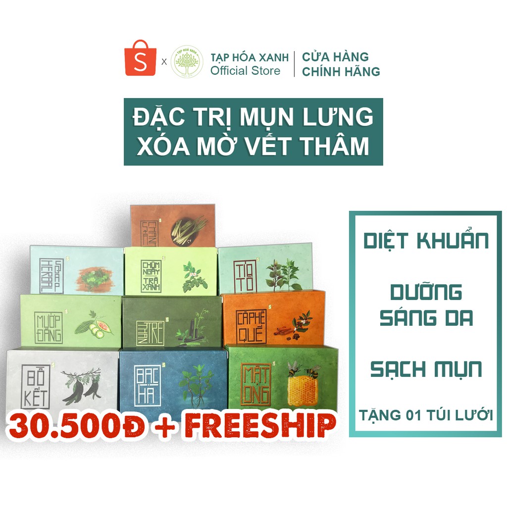 Xà Bông Sinh Dược Xà Phòng Thiên Nhiên 12 Vị (Xà Bông Mướp Đắng, Xà Phòng Nghệ) 100% HandMade 100gram