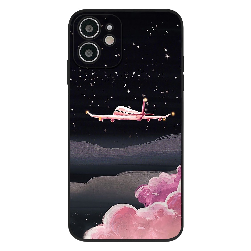 Ốp điện thoại nhựa cứng hình bầu trời lãng mạn cho iPhone 6 6s 7 8 X Plus 7Plus 11 12 13 Pro Promax XS XR XSMAX SE 2020