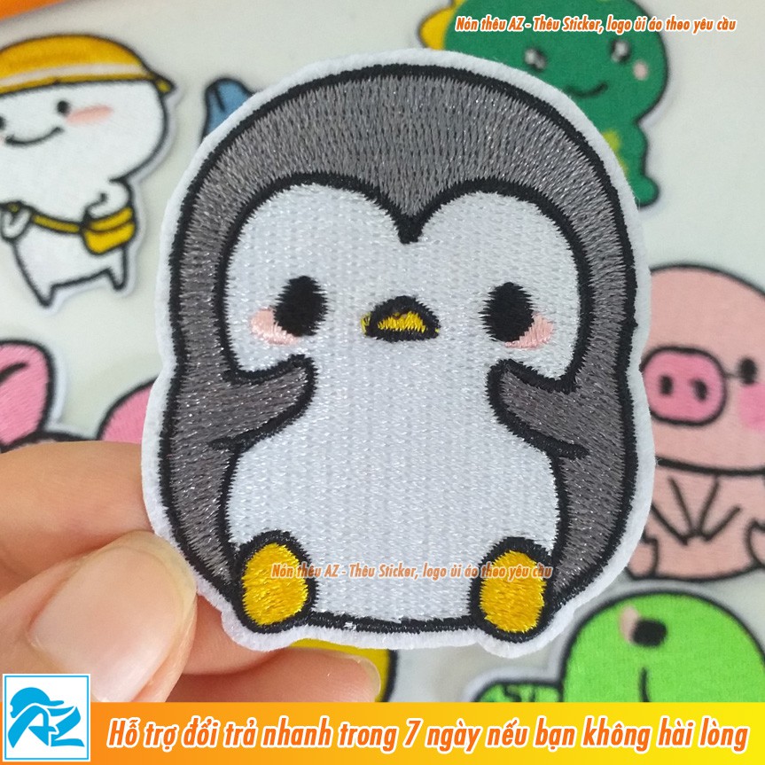 Sticker ủi thêu hình Động vật Quby cute dễ thương - Patch ủi quần áo balo S61