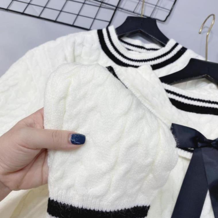 Áo Len Đôi Nam Nữ Mùa Đông, Áo Len Nữ Màu Trắng Dài Tay Cổ Thủy Thủ Form Rộng Kiểu Hàn Quốc Chất Len Thừng Dày Dặn. TAMI | BigBuy360 - bigbuy360.vn