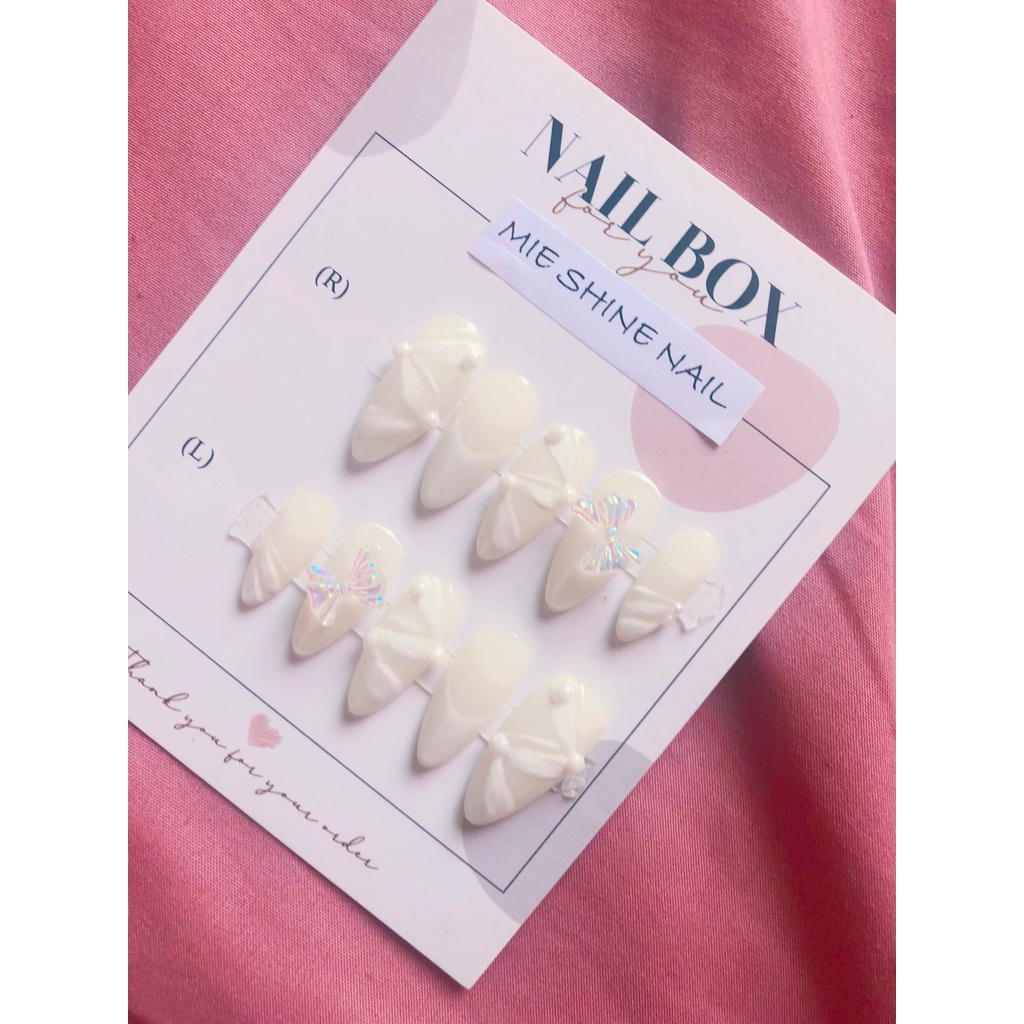Nailbox thiết kế nail cô dâu nơ xinh mie shine
