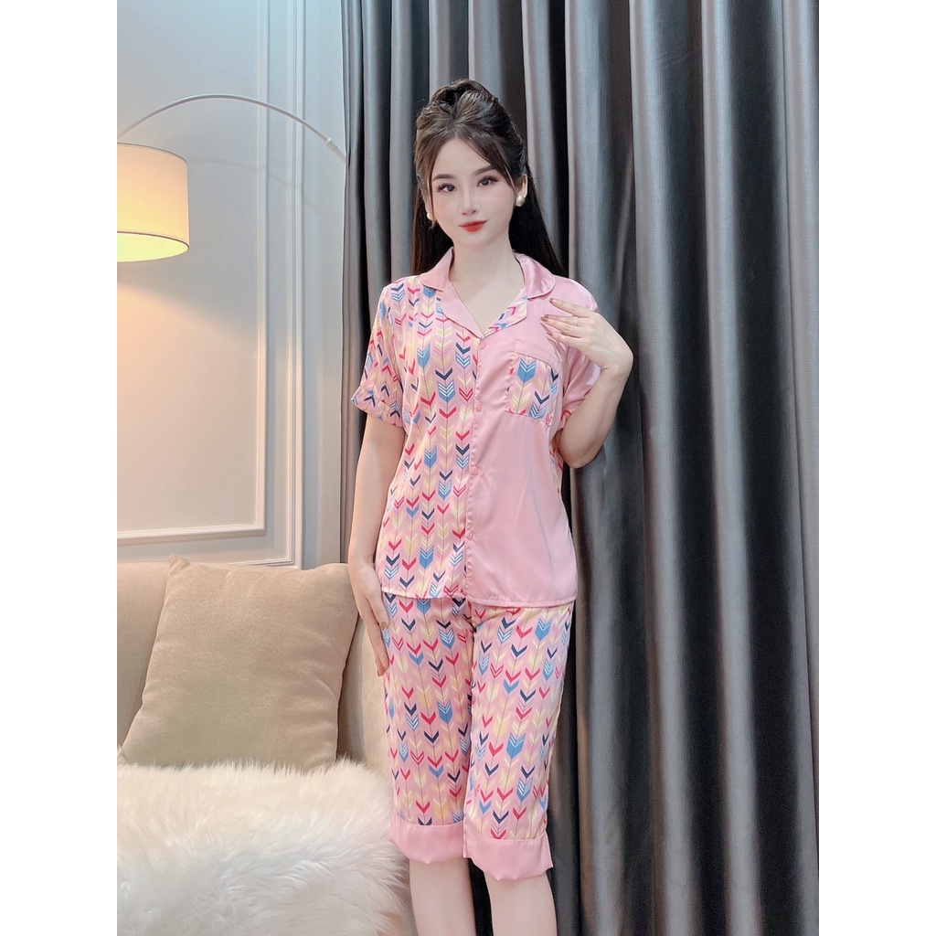 Bộ Pijama lửng lụa latin mềm mịn thoáng mát♥️full size♥️quần có túi♥️hình in sắc nét♥️bao đẹp♥️không nhăn nhàu phai màu