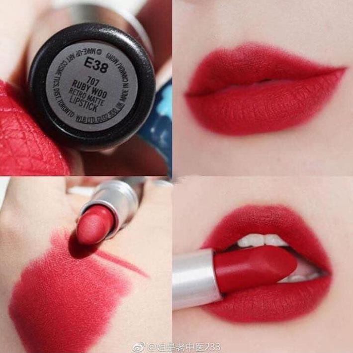 Son Mac Ruby Woo - Chilli - Marrakesh - Russian Red - Velvet Teddy Fullsize Minisize