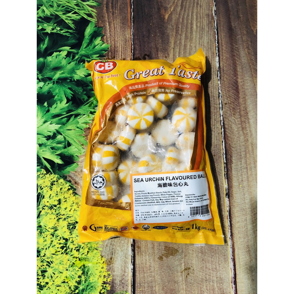 cá viên nhân trứng nhím 500g nhập khẩu Malaysia (vàng
