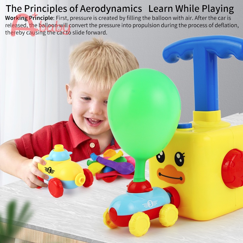 Bộ Đồ Chơi Xe Hơi + Bóng Bay X8 Cho Bé Balloon Launcher Car Toy Set Baby Toddler Play