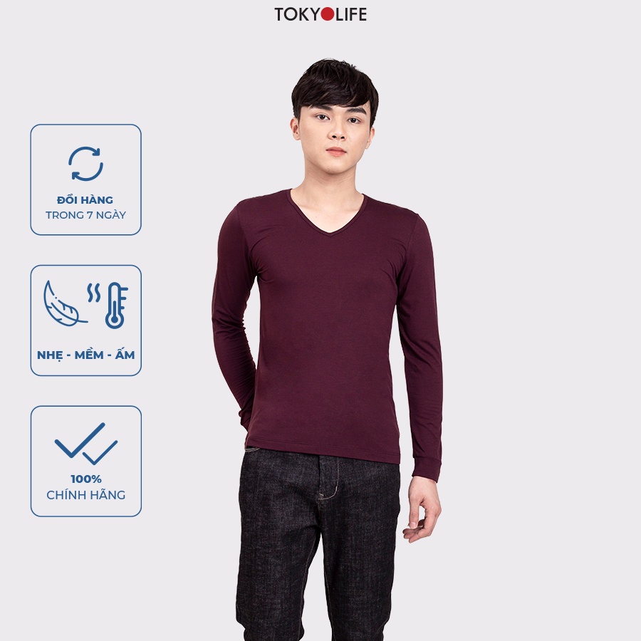 Áo giữ nhiệt WM Air Nam cổ tim TOKYOLIFE siêu co giãn, siêu ấm G7SMT026J