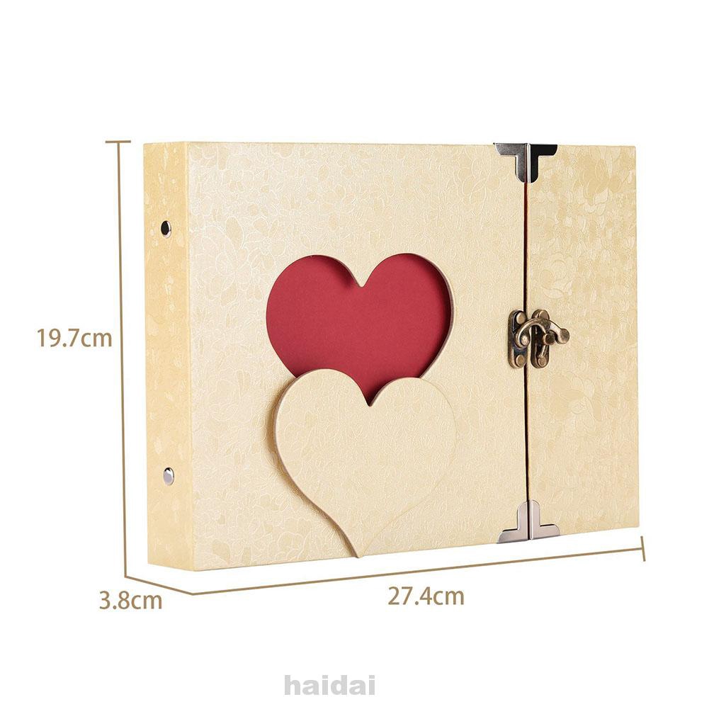 10inch Album Black Pages DIY Scrapbook Love Heart Gift Box Insert Memory Book Photo Self-adhesive Valentine Birthday