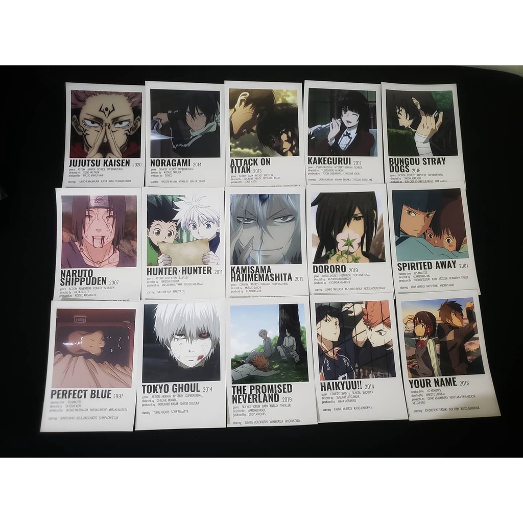 Poster thẻ tên Anime: Tokyo Revengers, Kimetsu no Yaiba, Jujutsu Kaisen, One Piece, Boku no Hero Academi,....