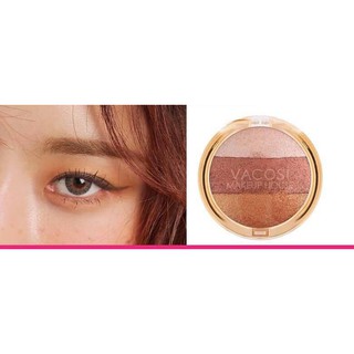 PHẤN MÀU MẮT 3 MÀU ( 02 PEACHIE)  VACOSI -TRIO EYESHADOW