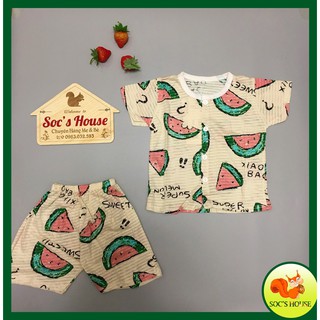 Bộ cotton sợi tre cho bé trai, bé gái