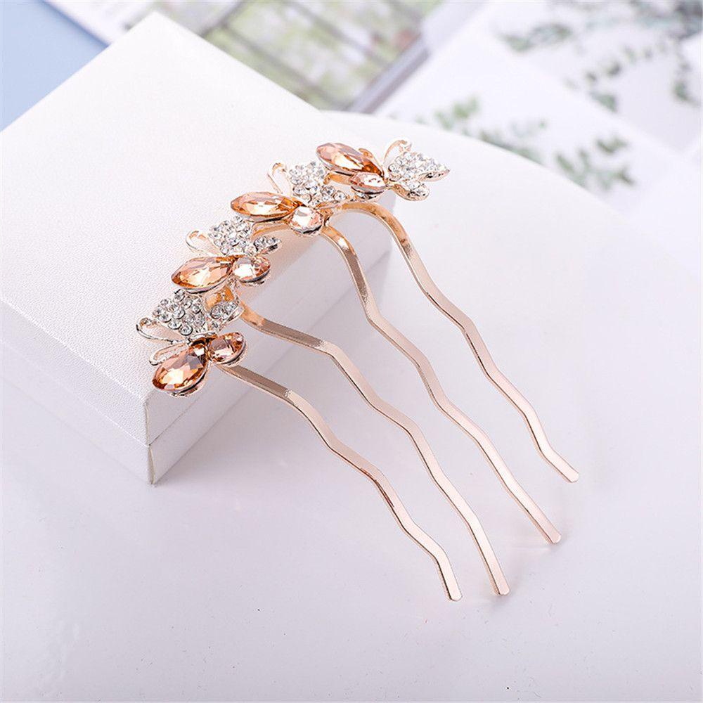 BORAG Lược Cài Tóc Hình Bướm Đính Kim Cương Giả Cho Nữ