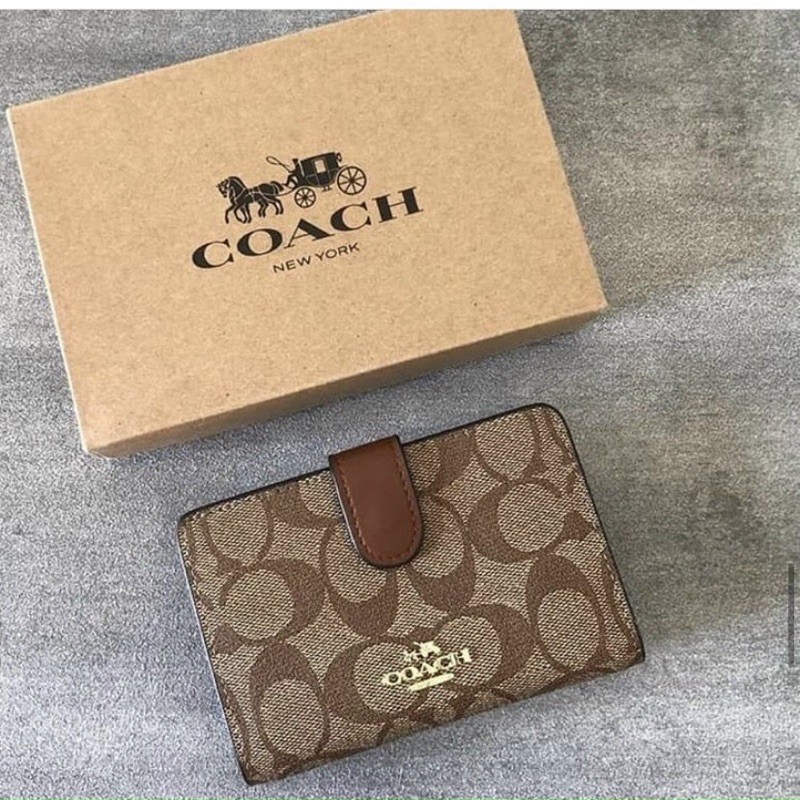 Ví Coach da thật pha canvas hàng đẹp