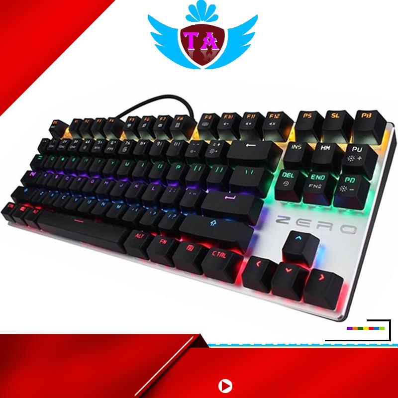 Bàn Phím Cơ Metoo zÊrÔ TKL Led Rainbow và Không Led 87 Phím