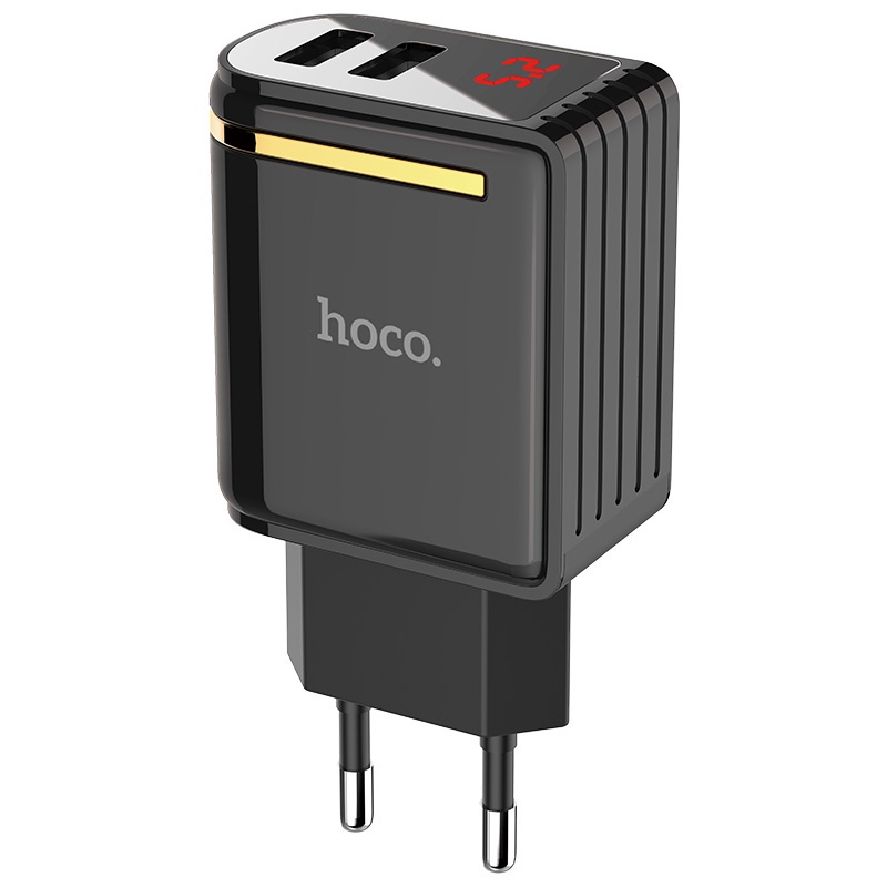 Cốc sạc nhanh HOCO. C39A 5V2.4A 2 cổng USB có màn hình LED cho điện thoại thông minh