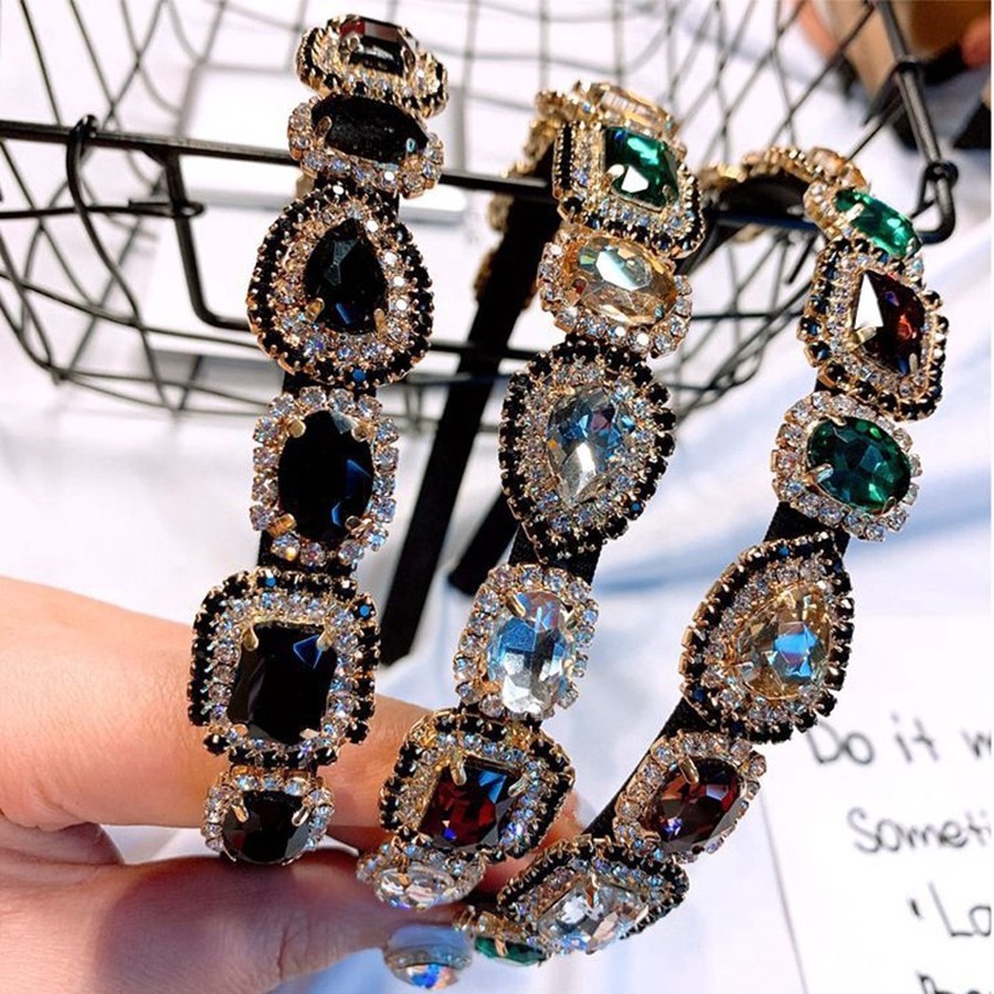 Băng Đô Cài Tóc Đính Đá Lấp Lánh Phong Cách Hàn Quốc Cho Nữ